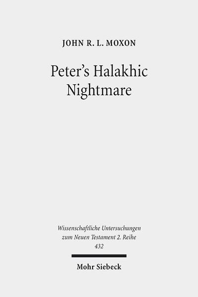 Did Luke intend Peter's visionary command to eat 'unclean animals' in Acts 10 to suggest the dissolution of the Jewish Law? Whilst scholars have argued over sources, inconsistent redaction and later reception, many have failed to notice here the novel use of a type of transgression anxiety dream. John Moxon shows how by the incorporation of such naturalistic motifs, Luke takes "revelation" in a new and decidedly psychological direction, probably imitating similar developments in Graeco-Roman biography. If the vision reveals an illegitimate transfer of disgust within an exaggerated halakha of separation, then its target is prejudice and inconsistency, not the Jew-Gentile divide as such, as underlined by the ironic contrast with the pious Cornelius. In this reading, Luke's non-supercessionism is maintained, whilst showing him acutely aware of the kinds of nightmare holding many back from the nascent Gentile mission.