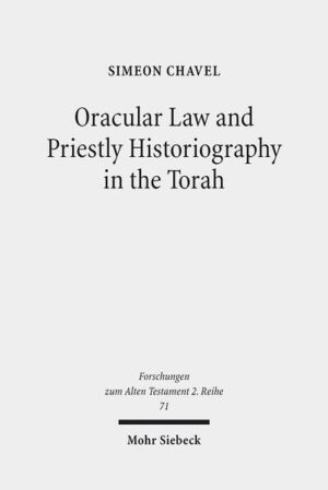In this study, Simeon Chavel establishes the existence of a distinct type of story within the Torah, the "oracular novella," traces its contours and poetics, identifies its historical background, and analyzes its use. The oracular novella is a very short story with a legal climax, in which divine adjudication and legislation resolves human complication. In a spartan style, the narrative recounts how an incident or set of circumstances in Israel led through oracular inquiry of Moses to legal resolution by Yahweh. The Torah contains four oracular novellas, all in the Priestly History, two action stories and two situation stories: a man curses Yahweh (Lev 24:10-23), a man gathers wood on the Sabbath (Num 15:32-36), impurity of certain Israelites at the time of the Pesaḥ threatens to cut them off forever (Num 9:1-14), and the name of a man who died without sons to possess his portion in Canaan stands to go to oblivion (Num 27:1-11). Each utilizes the legal climax differently as an expressive ideological moment
