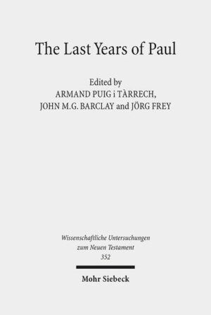 What happened in the last few years of Paul's life? Did he ever get to Spain? How and why did he die? Were his plans fulfilled or frustrated? How should we interpret our scant sources? And what light can be shed on these matters by the social, historical, and legal context of Paul's life? In this fresh investigation of the central historical questions, a group of leading international scholars bring together their collective expertise on the apostle Paul and on the Roman, Jewish and early Christian worlds in which he lived and died. Through new scrutiny of all the key sources, a number of fresh questions and hypotheses are developed, with wide significance for all who wish to know about the climactic and traumatic final years of Paul.