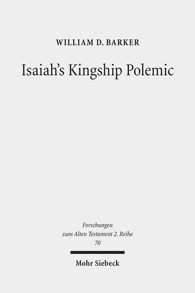 William D. Barker analyzes a wide array of possible ancient Near Eastern backgrounds to Isaiah 24-27. He finds that there is a uniquely Ugaritic background to the chapters, with evidence of a literary framework and narrative progression that has been intentionally adopted and creatively adapted from either the Ba'al Myth (KTU 1.1-1.6) itself or a shared tradition between ancient Ugarit and ancient Israel. Barker also closely examines Isaiah 24-27 in the light of the Ugaritic material and thereby contributes to the resolution of some of the historic questions about the interpretation, genre, dating, and function of Isaiah 24-27. A new epithet for the chapters is also proposed.