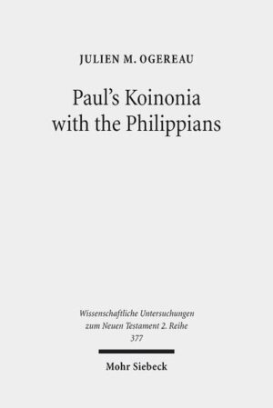 Julien M. Ogereau explores the socio-economic dimension of Paul's koinonia with the Philippians from a Graeco-Roman perspective. After conducting a rigorous philological study of the business terminology Paul employs in Philippians in the light of documentary sources (papyri and inscriptions), he offers a thorough socio-economic reading of the letter that is informed by ancient cultural conventions. Challenging recent scholarship, Ogereau concludes that Paul's relationship with the Philippians followed the well-established pattern of economic partnerships ( koinonia/societas), whereby Paul supplied the ars and opera (skill and labour), while the Philippians contributed the pecunia (funds).