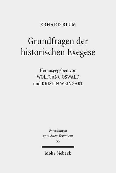 Dieser Band versammelt elf Aufsätze des Tübinger Alttestamentlers Erhard Blum aus den Jahren 1975 bis 2014. Er ergänzt die bereits vorliegende Sammlung "Textgestalt und Komposition" mit Arbeiten zu den Kanonteilen Tora und Vordere Propheten (FAT 69) um Studien, die übergreifenden Aspekten der Auslegung des Alten Testaments gewidmet sind. Diese beschäftigen sich unter anderem mit dem Charakter der alttestamentlichen Geschichtsüberlieferungen und mit methodischen Kategorien wie Synchronie oder Formgeschichte. Hinzu kommen stärker philologisch ausgerichtete Untersuchungen etwa zur Gottesbezeichnung Elohim oder dem althebräischen Verbalsystem. Einen dritten Schwerpunkt bilden hermeneutische Arbeiten, die Implikationen der christlichen Auslegung des Alten Testaments im Rahmen der Begegnung mit dem Judentum bedenken.