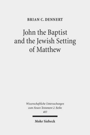 Although recent discussions on Matthew have emphasized the document's setting within Judaism, these studies have not analyzed how the Jewish figure of John the Baptist functions within this setting. Brian C. Dennert steps into this gap, arguing that Matthew presents Jesus to be the continuation and culmination of John's ministry in order to strengthen the claims of Matthew's group and to vilify the opponents of his group. By doing this he encourages Jews yet to align with Matthew's group (particularly those who esteem the Baptist) and to gravitate away from its opponents. The author examines texts roughly contemporaneous with Matthew which reveal respect given to John the Baptist at the time of Matthew's composition. The examination of Matthew shows that the first Evangelist more closely connects the Baptist to Jesus while highlighting his rejection by Jewish authorities.