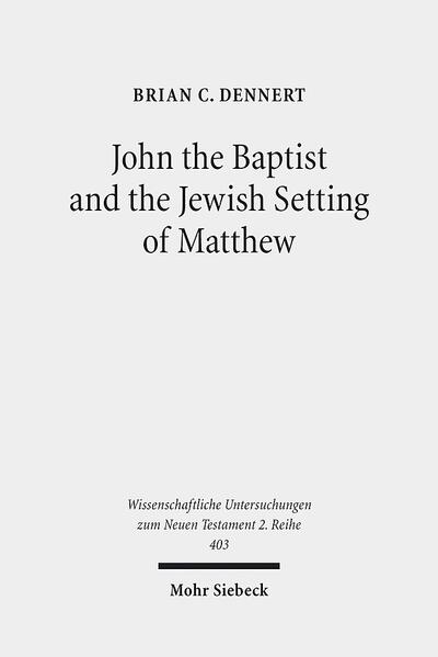 Although recent discussions on Matthew have emphasized the document's setting within Judaism, these studies have not analyzed how the Jewish figure of John the Baptist functions within this setting. Brian C. Dennert steps into this gap, arguing that Matthew presents Jesus to be the continuation and culmination of John's ministry in order to strengthen the claims of Matthew's group and to vilify the opponents of his group. By doing this he encourages Jews yet to align with Matthew's group (particularly those who esteem the Baptist) and to gravitate away from its opponents. The author examines texts roughly contemporaneous with Matthew which reveal respect given to John the Baptist at the time of Matthew's composition. The examination of Matthew shows that the first Evangelist more closely connects the Baptist to Jesus while highlighting his rejection by Jewish authorities.