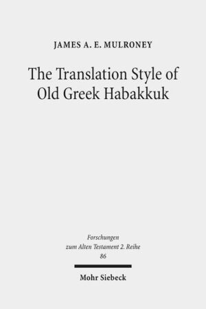 In this volume, James A. E. Mulroney explains the Greek style of the Old Greek (Septuagint) book of Habakkuk. Where previous studies have focused on an interlinear model, aligning the Hebrew with the Greek text, this study looks at the Greek text in its own right. Of first importance is the notion of transformation in linguistic/translation studies: all translation involves interpretation. Therefore, the Old Greek is an interpretation of its Hebrew base text. The author offers an extended analysis of present methodological issues in the field of Septuagint studies. The study shows that the translator was not following literalism as commonly understood, but a reading tradition that is exemplified in subtle theological details of the book. The translator's personal style is seen in his use of Greek rhetoric, with most textual features representing his habit of reading in both Hebrew and Greek.