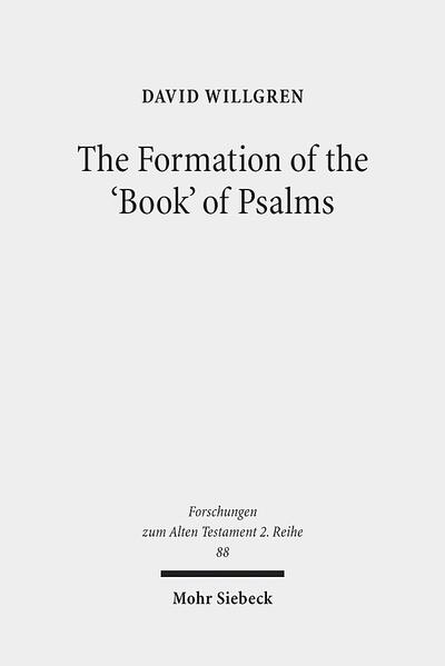 In this study, David Willgren attempts to provide answers to two fundamental questions in relation to the formation of the 'Book' of Psalms: "how?" and "why?". The first relates to the diachronic growth of the collection (how are these processes to be reconstructed, and on what grounds?), while the second relates to questions of purpose (to what end are psalms being juxtaposed in a collection?). By conceptualizing the 'Book' of Psalms as an anthology, and by inquiring into its poetics by means of paratextuality, David Willgren provides a fresh reconstruction of the formation of the 'Book' of Psalms and concludes, in contrast to the canonical approach, that it does not primarily provide a literary context for individual psalms. Rather, it preserves a dynamic selection of psalms that is best seen not as a book of psalms, but as a canon of psalms. This work was awarded with SEK 50.000 by The Royal Swedish Academy of Letters, History and Antiquities as a "" (förtjänt vetenskapligt arbete).