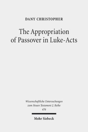 Within Lukan scholarship, studies on the theme of Passover have mostly been confined to the pericope of the Last Supper (Luke 22:1-20). Few have ventured outside it and explored the presence, let alone the significance, of the theme in other passages throughout Luke-Acts. Thus, the aim of this study by Dany Christopher is to show where, how, and why Luke appropriates the theme of Passover in his writings. The author proposes that besides the passion narrative, allusions to Passover can be found in three other sets of passages: the infancy narrative, the Parousia discourses in Luke 12 and Luke 17, and the rescue stories of Peter (Acts 12) and Paul (Acts 27). He shows that the theme of Passover plays a major role in how Luke structures his narratives and conveys the message of God's salvation.
