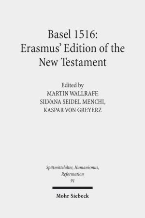 In 1516, Erasmus of Rotterdam's version of the New Testament, featuring the editio princeps of the Greek text, a revised Latin translation and comprehensive annotations, was published by Johann Froben in Basel. The edition proved to be of great significance for the history of scholarship and books. It marked a milestone in classical text publishing and laid the foundation for the reception of the Biblical text during the Reformation and Counter-Reformation. The Greek text was also to remain the standard form-textus receptus-for centuries. With the extended and revised Erasmus editions of 1519, 1522, 1527 and 1535, the work enjoyed unique commercial success. The contents of this volume are based on a conference held in Basel in anticipation of the first edition's forthcoming 500thanniversary. Contributions by 15 internationally acknowledged specialists provide a comprehensive overview of the latest research results on this epochal edition. The philological pre-history, the Greek text and additions (forewords, annotations, Erasmus' Latin translation) as well as communication and reception of the work are highlighted. It also offers new insights into Erasmus' publication activities and the history of the Biblical text.