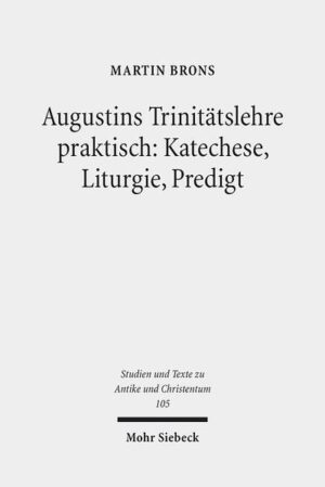 Wie vermittelt Augustin den trinitarischen Glauben in seiner kirchlichen Praxis? Martin Brons weist nach, dass der trinitarisch entfaltete Gottesglaube bei Augustin vom Erstkontakt eines Glaubensaspiranten mit der Kirche an eine Rolle spielt und eng mit Ritualen verknüpft ist. Diese spezifische Verbindung von Ritual und Unterweisung ermöglicht es Augustin, das trinitarische Heilsmysterium biographisch zu verorten sowie in Liturgie und Predigt kontinuierlich zu vertiefen. Dies wird besonders bei der Taufvorbereitung deutlich. Mithilfe der Ritual Studies gelingt es dem Autor, die fundamentale Bedeutung trinitätstheologischer Strukturen und Argumentationen und deren liturgische Kontextualisierung in den zentralen priesterlichen wie bischöflichen Aufgabenbereichen Augustins darzustellen und angemessen zu würdigen. Dadurch trägt er zu einem Verständnis des Kirchenvaters bei, das patristische, liturgiehistorische und systematische Fragestellungen integrativ berücksichtigt.