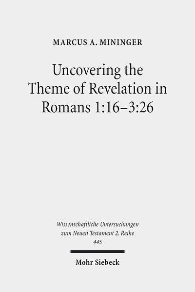 Past study of Rom 1:16-3:26 focuses on individual salvation or on social relations and also produces a host of interpretative quandaries. Marcus A. Mininger develops a new approach, which includes but goes beyond these foci, by unearthing the theme of revelation that runs throughout Paul's argument largely unnoticed. More than a proof of sin or of social equality, Paul provides a survey of numerous visible revelations, in which otherwise invisible realities like God's wrath, the power of sin, and God's righteousness are seen through the observable effects they produce in different people. Read this way, the rationale of Paul's argument becomes quite clear, including for "problem texts" like Rom 2 and 3:1-8, as Paul proves that the gospel, not the law, overcomes sin's power and that God's righteousness always exists in contrast to the human condition in this age. "This is an unusually interesting and original piece of work. Its interaction with current literature is impressively thorough and fair