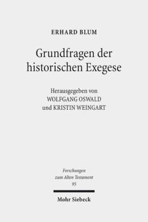 Dieser Band versammelt elf Aufsätze des Tübinger Alttestamentlers Erhard Blum aus den Jahren 1975 bis 2014. Er ergänzt die bereits vorliegende Sammlung "Textgestalt und Komposition" mit Arbeiten zu den Kanonteilen Tora und Vordere Propheten (FAT 69) um Studien, die übergreifenden Aspekten der Auslegung des Alten Testaments gewidmet sind. Diese beschäftigen sich unter anderem mit dem Charakter der alttestamentlichen Geschichtsüberlieferungen und mit methodischen Kategorien wie Synchronie oder Formgeschichte. Hinzu kommen stärker philologisch ausgerichtete Untersuchungen etwa zur Gottesbezeichnung Elohim oder dem althebräischen Verbalsystem. Einen dritten Schwerpunkt bilden hermeneutische Arbeiten, die Implikationen der christlichen Auslegung des Alten Testaments im Rahmen der Begegnung mit dem Judentum bedenken.