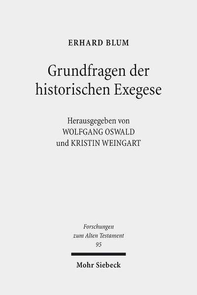 Dieser Band versammelt elf Aufsätze des Tübinger Alttestamentlers Erhard Blum aus den Jahren 1975 bis 2014. Er ergänzt die bereits vorliegende Sammlung "Textgestalt und Komposition" mit Arbeiten zu den Kanonteilen Tora und Vordere Propheten (FAT 69) um Studien, die übergreifenden Aspekten der Auslegung des Alten Testaments gewidmet sind. Diese beschäftigen sich unter anderem mit dem Charakter der alttestamentlichen Geschichtsüberlieferungen und mit methodischen Kategorien wie Synchronie oder Formgeschichte. Hinzu kommen stärker philologisch ausgerichtete Untersuchungen etwa zur Gottesbezeichnung Elohim oder dem althebräischen Verbalsystem. Einen dritten Schwerpunkt bilden hermeneutische Arbeiten, die Implikationen der christlichen Auslegung des Alten Testaments im Rahmen der Begegnung mit dem Judentum bedenken.