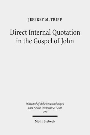 Characters in the Gospel of John quote and re-quote each other frequently, almost excessively, yet their quotations are rarely literal. These characters (including Jesus and the narrator) make changes-some minor, some major-even when they re-quote important sayings of Jesus. Jeffrey M. Tripp examines this often overlooked feature of the Fourth Gospel in the contexts of first century pedagogy and literature, as well as early Christian tradition and practices. Attending to John's direct internal quotations reveals a text at play with its christological and eschatological language, teasing out the fullest extent of its meaning. The Gospel of John emerges as a theological narrative anchored in yet unbound by the ideas of the wider early Christian movement.