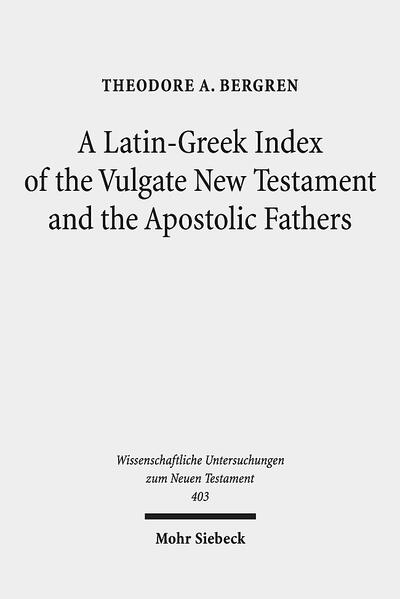 This volume lists, in alphabetical order, all the Latin words that appear in the Vulgate translation of the New Testament and the various ancient Latin translations of the "Apostolic Fathers". Following each Latin word are listed all the Greek words that are attested as translational antecedents, or "Vorlagen", for that Latin word in the Greek New Testament and the Greek Apostolic Fathers. Each Greek word is followed by a numerical marker indicating its page location in a particular Greek concordance of the New Testament or the Apostolic Fathers. Containing approximately 9,000 Latin words and phrases, and approximately 13,800 Greek translational equivalents, the index is sure to be of interest to anyone, including classicists and medievalists, studying Latin texts that were translated or may have been translated from Greek originals.