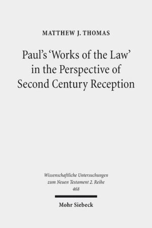 Paul writes that we are justified by faith apart from 'works of the law', a disputed term that represents a fault line between 'old' and 'new' perspectives on Paul. Was the Apostle reacting against the Jews' good works done to earn salvation, or the Mosaic Law's practices that identified the Jewish people? Matthew J. Thomas examines how Paul's second century readers understood these points in conflict, how they relate to 'old' and 'new' perspectives, and what their collective witness suggests about the Apostle's own meaning. Surprisingly, these early witnesses align closely with the 'new' perspective, though their reasoning often differs from both viewpoints. They suggest that Paul opposes these works neither due to moralism, nor primarily for experiential or social reasons, but because the promised new law and covenant, which are transformative and universal in scope, have come in Christ. This work was named "Jesus Creed Book of the Year 2018" on Scot McKnight's Jesus Creed blog. "Thomas's work on second-century interpreters is a significant contribution to reception or effective-history in general and certainly will have a transformative effect on the character of contemporary interpretation of Paul's texts." Timothy Gombis in Bulletin for Biblical Research Vol. 29, No. 4, 2019