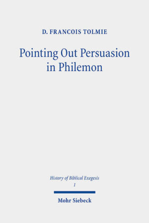 D. Francois Tolmie offers a comprehensive overview of the various ways in which commentators interpreted the rhetoric of the Letter to Philemon from the fourth to the eighteenth century. For this purpose, fifty commentaries that appeared during this period are scrutinised one by one in order to determine the different ways in which commentators understood the rhetorical situation reflected by the letter and how they explained Paul's persuasive strategy. The author concludes with a thorough overview of broad tendencies that may be discerned in this regard. He reflects on the numerous ways in which commentators interpreted and expanded the meagre details offered by the letter to imagine a rhetorical situation that made sense to them. He also explains how consensus developed on certain matters, but, at the same time, how a diversity of views developed on other issues.