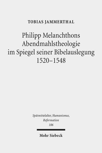 Tobias Jammerthal stellt die Entwicklung von Melanchthons Abendmahlstheologie anhand seiner Auslegung der entsprechenden Bibeltexte von Beginn seiner Wittenberger Tätigkeit bis unmittelbar nach dem Augsburger Interim in Form von exegetischen Vorlesungen und Kommentaren, aber auch der bislang der Forschung nahezu unbekannten Predigten Melanchthons, dar. Der Praeceptor Germaniae wird so in seinen Praxisbezügen zwischen Vorlesung, Predigthilfe, Katechese, Sonntagsunterweisung und Predigt erkennbar. Durch intensive Berücksichtigung des jeweiligen Entstehungskontexts arbeitet der Autor Melanchthons Profil als Abendmahlstheologe heraus. Die Verbindung auslegungs-, frömmigkeits- und theologiegeschichtlicher Perspektiven ermöglicht einen Blick auf die weitreichenden Kontinuitätslinien einer Theologie des Herrenmahls, in deren Zentrum die Kommunion und nicht die Frage nach der Realpräsenz steht.