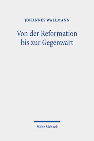 Der vierte Band der Aufsätze von Johannes Wallmann enthält siebzehn Einzelstudien zu Themen der Gesamtgeschichte des Protestantismus. Er beginnt mit Beiträgen zu Reformation und Konfessionellem Zeitalter, u.a. zu Luthers Friedensappell im Bauernkrieg, der als sein letztes Wort in diesem Krieg aufgewiesen wird, handelt dann von Pietismus und Aufklärung mit besonderem Augenmerk auf dem Verhältnis zwischen Spener und Leibniz und der noch kaum erforschten Bedeutung Friedrichs des Großen für die evangelische Kirche, wendet sich Gegenständen und Gestalten des 19. und 20. Jahrhunderts zu, u.a. Ludwig Feuerbach und Karl Holl, und endet mit Beiträgen zu ökumenischen Einigungsbestrebungen der letzten Jahrzehnte. Hierbei findet der Streit zwischen Theologie und Kirchenleitungen um die Gemeinsame Erklärung zur Rechtfertigungslehre, an dem der Verfasser beteiligt war, besondere Beachtung.