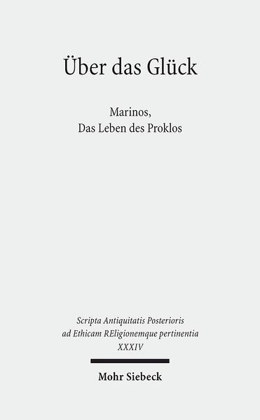 Die Schrift Über das Glück: Das Leben des Proklos, verfasst von dem neuplatonischen Philosophen Marinos, ist ein bemerkenswerter Text des späten 5. Jh. n. Chr., der traditionelle biographische, hagiographische und philosophische Themen und Motive mit aktuellen zeitgenössischen Diskursen der Spätantike amalgamiert. Das langjährige Oberhaupt der Neuplatoniker in Athen, der Philosoph Proklos, wird als Leitfigur und paganer Heiliger in einer zunehmend christianisierten Gesellschaft inszeniert. Marinos illustriert anhand seiner Proklos-Figur die Tugenden und Ideale der neuplatonischen Philosophen und schildert dabei programmatisch die (neu-)platonische Ethik und Glückskonzeption. In der Einleitung sowie in den sieben Essays dieses Bandes werden literarische, philosophische, religionsphilosophische, astronomische wie althistorische und sozialgeschichtliche Themen dieses Textes-der hier zum ersten Mal ins Deutsche übersetzt wird-beleuchtet.