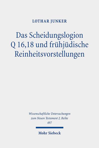 Im Kontext der Untersuchungen zur Logienquelle (Q) verortet sich Lothar Junkers Studie in den Forschungszusammenhang des parting of the ways. Die Frage, inwieweit Q noch im frühjüdischen Denken verwurzelt ist, gilt dabei als zentrale quaestio disputata moderner Q-Forschung. Diese Studie geht davon aus, dass Q eine judenchristliche Jesuserinnerung repräsentiert. Als solche ist sie ein Bindeglied zwischen der frühen palästinischen Jesusüberlieferung und der späteren Evangelientradition und besitzt damit einen wichtigen christentumsgeschichtlichen Quellenwert. Der Nachweis, dass sich das Scheidungslogion Q 16,18 in diesem Kontext interpretieren lässt, könnte ein wichtiges Indiz dafür sein, dass noch die Bewegung hinter Q die Ritual- und Reinheitsgebote beachtet hat.