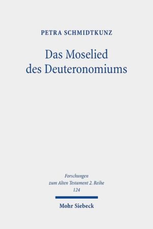 Petra Schmidtkunz widmet sich dem theologiegeschichtlichen Ort des "Moseliedes" (Dtn 32,1-43). Das Herzstück der Analyse ist eine ausführliche Motivkritik, die zeigt, dass das Lied große Teile des heutigen Alten Testaments bereits voraussetzt. Zu den überlieferten Traditionen, die hier noch einmal neu formuliert werden, gehören der deutero-jesajanische Monotheismus und der im Deuteronomium geforderte Gebotsgehorsam. Um diese einsichtig zu machen, stützt sich das Lied jedoch u.a. auf weisheitliche Vorstellungen und Formulierungen. In Verbindung mit Beobachtungen zur Text-, Literar- und Redaktionsgeschichte, zur Textpragmatik sowie innerbiblischen Formparallelen ergibt sich eine Charakterisierung des Moseliedes als Ermahnung an eine nicht politisch, sondern rein theologisch gedachte Gemeinschaft von JHWH-Anhängerinnen und -anhängern, datierbar etwa in die mittlere Perserzeit (5. Jh. v. Chr.).