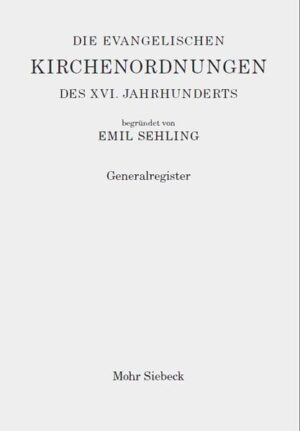 Aus den Einzelregistern der über einen Zeitraum von 115 Jahren publizierten Bände der evangelischen Kirchenordnungen des XVI. Jahrhunderts entstand im Rahmen eines Digitalisierungsprojektes ein Gesamtregister. Bei der Zusammenstellung dieses Registers lag der Fokus darauf, die durch zahlreiche zeitliche Unterbrechungen und Bearbeiter- sowie Herausgeberwechsel sehr unterschiedlichen Einzelregister inhaltlich und formal zusammenzuführen. Die Vereinheitlichung der Begrifflichkeiten und die Untergliederung in thematische Einheiten bedeuten eine erhebliche Erleichterung für die Recherche in der Quellengattung evangelische kirchenordnende Texte und für die vergleichende Analyse zu einzelnen Themenbereichen.