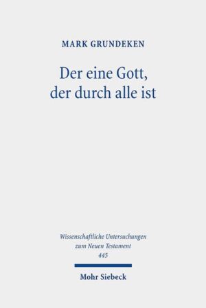 In dieser Studie untersucht Mark Grundeken die Herkunft und den Sinn der eigenartigen Aussage in Epheser 4,6, dass Gott "alle(s) durchwaltet". Dabei analysiert er den Text im terminologischen und konzeptuellen Vergleich zu den pythagoreischen Goldenen Versen, den Werken des Mittelplatonikers Plutarch, Pseudo-Aristoteles' Über die Welt, dem Zeushymnus des Stoikers Kleanthes und den Schriften des hellenistisch-jüdischen Denkers Philon von Alexandrien. Er kommt zu dem Ergebnis, dass der Verfasser allgemein-philosophisches Bildungsgut aufruft, dies aber auf eigene Weise ekklesiologisch auf Gottes Durchwalten der Mitglieder der Kirche bezieht. Dies kann als Indiz dafür gewertet werden, dass die Schrift in einem Milieu zu situieren ist, in dem philosophische Begrifflichkeiten und Konzepte wahrgenommen, verstanden und verarbeitet wurden.