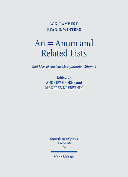 This volume is the first in a planned edition of the complete corpus of ancient Mesopotamian god lists. It contains the lists "An = Anum" (including its forerunners) and "An = Anu ša amēli" along with several similar, more-or-less fragmentary lists. The god list An = Anum was, with its ca. 2000 entries, the most comprehensive list of its kind. It is systematically organized and contains explanations both of individual deities and of certain groups of deities. The textual witnesses also provide, to a varying degree, pronunciation and translation glosses. In this edition each list is presented as a composite reconstructed text with translation, critical apparatus, and synoptic table of the textual witnesses, followed in each case by a philological commentary. In addition, the textual witnesses are transliterated individually. Names, words, and glosses are made accessible through detailed indexes. Hand copies and photographs of previously unpublished sources conclude the volume.