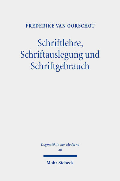 Der besondere Status der Bibel als Heilige Schrift und Regel, Richter und Maßstab der Lehre in der evangelischen Theologie ist nicht nur in der Schriftlehre, sondern auch in der Reflexion und dem Vollzug der Schriftauslegung und des Schriftgebrauchs erkennbar. Frederike van Oorschot untersucht diese These im Blick auf den Status der Schrift in der und für die wissenschaftliche Dogmatik exemplarisch. Dabei macht sie deutlich, dass der fundamentaltheologische Status der Schrift in den untersuchten Dogmatiken nicht gesondert begründet wird, im faktischen Schriftgebrauch jedoch performativ zuerkannt wird. Ihre Studie schließt diese Begründungslücke, indem sie die Spezifika dogmatischerSchriftauslegung beschreibt, im Kontext der theologischen Disziplinen verortet und den fundamentaltheologischen Status der Schrift in der und für die Dogmatik als "primärer Intertext" der Dogmatik reformuliert.