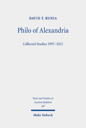 The Jewish exegete and philosopher Philo of Alexandria (ca. 15 BCE-ca. 50 CE) has left behind by far the largest surviving body of writings of Greek speaking Judaism. Deeply loyal to his own Jewish community, Philo nevertheless has an open stance towards Greek philosophy and uses its ideas to develop his own thought as he expounds the scriptural text. The present volume brings together a collection of essays by David T. Runia on Philonic thought published between 1997 to 2021. In the first section, two introductory studies show the breadth of relevant understanding that Philo has for seven sub-disciplines of ancient and patristic studies. The essays in the second section examine Philo's knowledge of and use of Greek philosophy. One of these, Philo's reception of Plato's Phaedo , has not yet been published in English. Further studies focus on biblical interpretation in an Alexandrian context and explore theological themes relating to theodicy, divine power, and human hope. Finally, another seven studies give close readings of key Philonic texts.