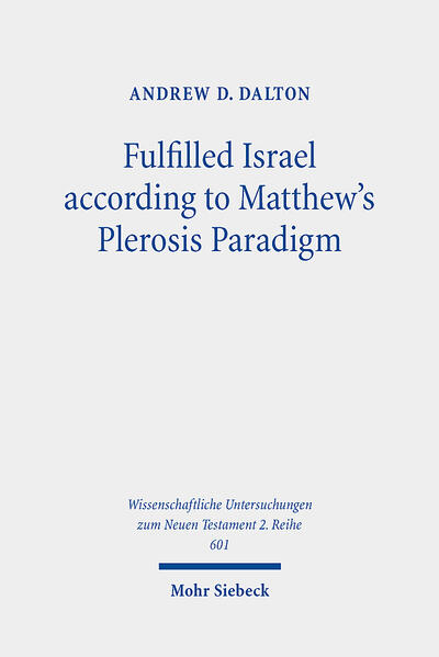 What is Matthean fulfillment (plērōsis)? According to a triplex via of fundamental continuity, radical discontinuity, and transcendence-completion, it is the process of Christification by which those in communion with Christ become agents of his theandric activity. In light of this paradigm, the divine 'with-ness' which Christ brings his people is more profoundly appreciated. The fullness which God's covenant people enjoy via communion with Christ is nothing less than the very fullness of God: they participate in his life and love, power and providence, righteousness and perfection, virtue and glory, identity and mission. In this monograph, Andrew D. Dalton argues that plērōsis is an ongoing and ever deepening process of deification: in and through the King of kings, God has filled inaugurally, is filling perpetually, and will fill consummately his church-kingdom Israel with his own divine fullness.