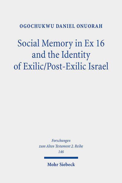 The destruction of the Temple and the humiliation of the exile not only shook the foundations of Israel's pride as God's chosen people, but also brought about the danger of losing their identity as a people. To survive this, the people had to develop and highlight an identity-reinforcing theology built upon the collective memory of their constitutive past. Ogochukwu Daniel Onuorah applies the tools of the social memory theory to the exegetical analysis of Ex 16, an approach which necessarily entails both synchronic and diachronic inquiries. In six chapters, the author argues that the collective memory of the manna-experience as recounted in Ex 16 served as a socio-theological tool of identity-preservation in the difficult exilic/early post-exilic period. Succinctly noted also are the implications of this for the discussion on the composition of the Pentateuch.