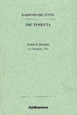 Wie die Mischna, Lehrbuch des Rechts und der Verfassung in einem, so beginnt auch das Parallelwerk der Tosefta mit einer Präambel, die auf die göttliche Quelle des Rechts verweist: Der Traktat Berakot, "Benediktionen", leitet zum rechten Lobpreis Gottes an und definiert die Pflichten bei der Rezitation des "Höre, Israel" und des Achtzehngebets. Der anschließende Traktat Pea "Ackerecke" entfaltet die Gebote, die Bauern gegenüber den Armen obliegen. In diesem Traktat ist das stete Bemühen erkennbar, die Interessen sowohl der Pflichtigen als auch der Bedachten zu wahren.