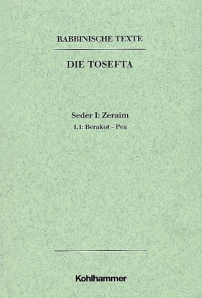 Wie die Mischna, Lehrbuch des Rechts und der Verfassung in einem, so beginnt auch das Parallelwerk der Tosefta mit einer Präambel, die auf die göttliche Quelle des Rechts verweist: Der Traktat Berakot, "Benediktionen", leitet zum rechten Lobpreis Gottes an und definiert die Pflichten bei der Rezitation des "Höre, Israel" und des Achtzehngebets. Der anschließende Traktat Pea "Ackerecke" entfaltet die Gebote, die Bauern gegenüber den Armen obliegen. In diesem Traktat ist das stete Bemühen erkennbar, die Interessen sowohl der Pflichtigen als auch der Bedachten zu wahren.