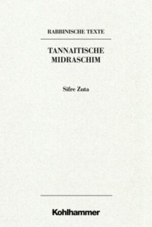 Bei Sifre Zuta handelt es sich um einen tannaitischen Midrasch zum biblischen Buch Numeri. Der Text, den noch Maimonides kannte, ist verlorengegangen, er wurde jedoch von H.S. Horovitz aus mittelalterlichen Zitaten im Jalqut und dem Midrasch ha-Gadol rekonstruiert. Die Textausgabe von Horovitz liegt der Übersetzung von Sifre Zuta zugrunde. Die Übersetzung ins Deutsche ist eine nach Sinneinheiten strukturierte Erstübersetzung. Die zum Textverständnis wichtigen Parallelen aus der rabbinischen Literatur sind gekennzeichnet.