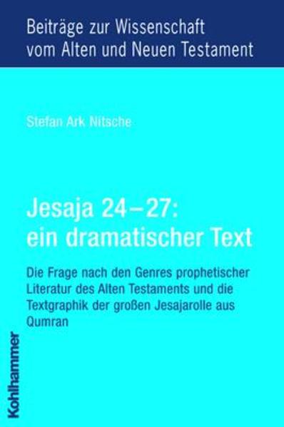 Zwei Fragestellungen sind für die vorliegende Untersuchung erkenntnisleitend: Was macht die sogenannte "Jesaja-Apokalypse" (Jes 24-27) innerhalb des Jesajabuches zu einer Einheit? Wie kann die Systematik der in ihrer Form einzigartigen Textgraphik der großen Jesajarolle aus Qumran beschrieben werden? Beide Fragestellungen befruchten sich gegenseitig: Die gliedernde Textgraphik der Jesajarolle bestätigt in eindrücklicher Weise das Ergebnis der literaturwissenschaftlichen Frage nach dem Genre: Jes 24-27 ist ein dramatischer Text. Mit sehr hoher Wahrscheinlichkeit bietet die Handschrift 1QIsa eine Einrichtung des Textes von Jes 24-27, in der Szenen- und Sprecherwechsel markiert sind. Damit kann der empirische Nachweis geführt werden, dass eine zur Schlussredaktion zeitnahe Ausgabe des Textes dessen dramatisches Genre voraussetzt oder ihn zumindest als so zu lesen versteht.