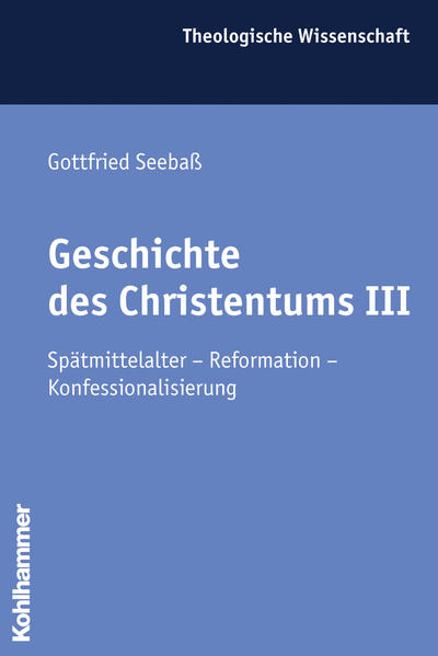 Die Entstehung der neuzeitlichen europäischen Staaten und ihres Systems zwischen 1300 und 1600 ist aufs engste verbunden mit der Christentumsgeschichte. Nachdem die überdehnten Ansprüche von Papst- und Kaisertum gescheitert waren, ergab sich eine Nationalisierung, Territorialisierung und Kommunalisierung der abendländischen Kirche, mit der das Verlangen nach Reformen und deren teilweise Verwirklichung verbunden waren. In diese Vorgänge vielfältig rückgebunden führte die Reformation ausgehend von den drei Zentren Wittenberg, Zürich und Genf zur Ausbildung von Konfessionen und einer die Gesamtgesellschaft umgreifenden modernisierenden Konfessionalisierung, die freilich gleichzeitig auch erste Säkularisierungstendenzen hervortrieb. In fünf großen Abschnitten (Das Christentum im Spätmittelalter, die Reformation, Konfessionsbildung und Konfessionalisierung, das östliche Christentum, das Christentum in Übersee) geht der Autor den geschilderten Vorgängen umfassend, aber konzentriert auf das Wesentlich-Weiterwirkende nach.