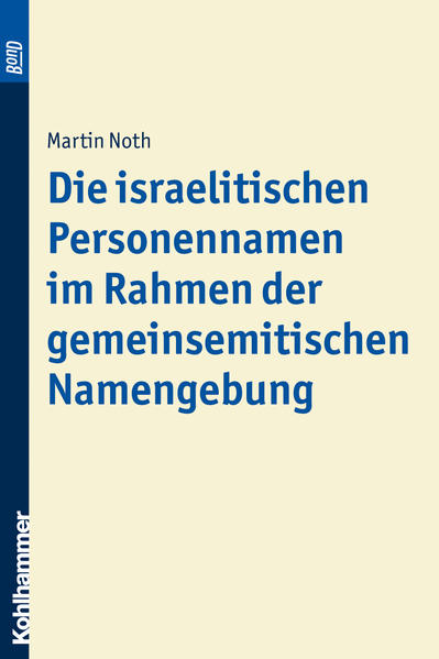 Dieses Buch erhalten Sie als BonD-Ausgabe der Originalausgabe von 1928. Dabei handelt es sich um einen Nachdruck des vergriffenen Originaltitels-hergestellt auf Bestellung, mit einem hochwertigen Digitaldruckverfahren. "Die vorliegende Arbeit will nun die israelitische Namengebung und die einzelnen Namen in möglichst große Zusammenhänge einordnen. Das ist nötig