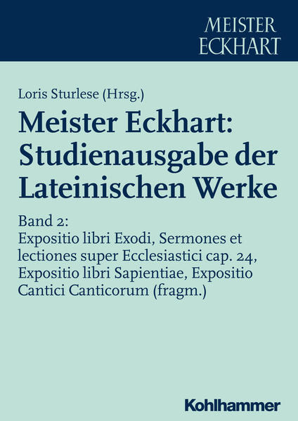 Die Studienausgabe umfasst den Text der großen Stuttgarter Ausgabe im lateinischen Original mit paralleler deutscher Übersetzung. Der Anmerkungsapparat unter dem Originaltext registriert alle Verweise auf nicht-biblische Quellen, auf die sich Eckhart ausdrücklich bezieht. Bei allen diesen Zitaten wurden die Angaben erneut überprüft und auf den letzten Stand der Forschung gebracht. Bibelstellen sind im laufenden Text nachgewiesen. So werden in einer wissenschaftlich verantworteten und zugleich handlichen Ausgabe die lateinischen Werke des großen Denkers allen Interessierten zugänglich gemacht. Der zweite Band enthält die Auslegung des Buches Exodus (Expositio Libri Exodi), Predigten und Vorlesungen zu Jesus Sirach Kap. 24 (Sermones et Lectiones super Ecclesiastici cap. 24), die Auslegung des Buches der Weisheit (Expositio Libri Sapientiae) und das Fragment der Auslegung des Buches Hoheslied (Expositio Cantici Canticorum 1,6).