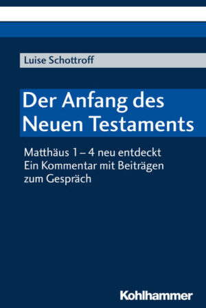 In the last year of her life, Luise Schottroff (1934-2015) was working on a commentary on the Gospel of St. Matthew and was able to complete chapters 1-4. These are now regarded not only as a deliberately designed introduction to the Gospel of St. Matthew, but at the same time also as a preface to the entire New Testament. She reads the texts in a surprisingly new way and at many points disputes earlier consensus views, both in scholarly and exegetical terms and in terms of dogma. To do justice to the challenges of this interpretation, each major section is accompanied here by a meta-commentary prepared by the Heidelberg Working Group on Social-Historical Interpretation of the Bible. This places the commentary in the context of the history of theology and interpretation and initiates a critical discussion.