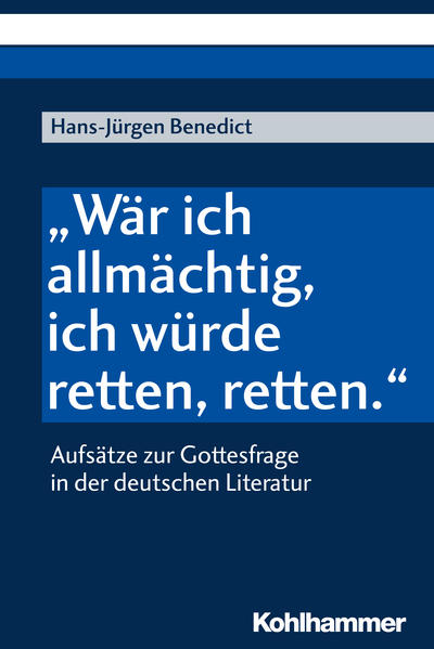 Bei seinem Streifzug durch die neuere deutsche Literatur unter dem Thema der Gottesfrage kommt Benedict zur Entdeckung aufschlussreicher Entwicklungslinien. Zum einen wird seit Jean Pauls "Rede des toten Christus, daß kein Gott sei" und Büchners Lenz, der geradezu vom Atheismus überfallen wird, der Zweifel an einem gerechten Gott immer stärker. Zum anderen gibt es eine mit Matthias Claudius beginnende Linie aufgeklärten Gottvertrauens, die bis zu der paradoxen Formulierung Bonhoeffers in finsterer Zeit reicht "der Gott, der mit uns ist, ist der Gott, der uns verlässt". Eine dritte Linie macht ernst damit, dass Theologie und Anthropologie sich gegenseitig bedingen