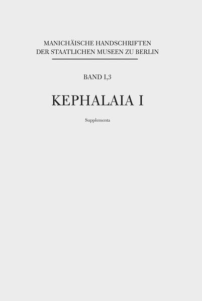 Die Edition der koptischen Handschrift manichäischer Kephalaia macht den über 500 Textseiten umfassenden ersten Band des antiken Gesamtwerkes zugänglich, der im Berliner Kodex P. 15996 größtenteils erhalten ist. Der Band "Supplementa" bietet alles Nötige zur optimalen Benutzung dieser Textausgabe. Dazu gehören vollständige Register zu dem in der Handschrift bezeugten koptischen Wortschatz und den grammatischen Elementen sowie eine umfassende kodikologische Einleitung, die über die verschiedenen Aspekte des handschriftlichen Usus (Schreiberhände, Seitenspiegel, Kapitelüberschriften usw.), die Herstellungsart des Papyrusbuches (Heftlagen) sowie die Etappen seiner Konservierung Auskunft gibt. Darüber hinaus enthält der Band ein umfangreiches Kapitel "Addenda et Corrigenda", in dem die problematischen Passagen des in einem Zeitraum von 85 Jahren schrittweise herausgegebenen Textes und seiner Übersetzung erörtert und im Rahmen des heute noch Möglichen ausführliche Angaben zur Verbesserung gemacht werden.