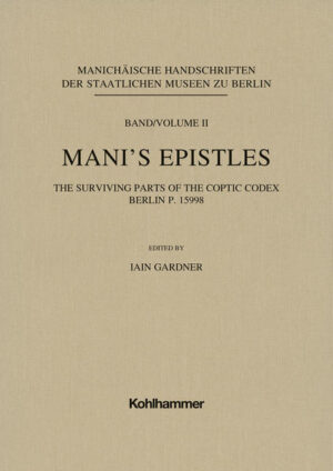 Volume 2 of the series "Manichäische Handschriften" provides a critical edition of Mani's letters including an English translation, commentaries, introduction and indices. Furthermore multispectral images of the codex are comprised in the volume.