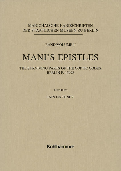 Volume 2 of the series "Manichäische Handschriften" provides a critical edition of Mani's letters including an English translation, commentaries, introduction and indices. Furthermore multispectral images of the codex are comprised in the volume.