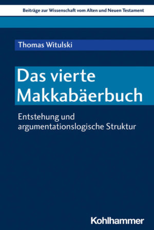 Entgegen der bisherigen Forschungsmeinung argumentiert Witulski, dass das vierte Makkabäerbuch in mehreren Stufen entstanden ist: Zwei Lobgesänge-über das Martyrium der sieben Brüder und der Mutter sowie über das Martyrium des Eleazar-wurden zunächst zu einer "exemplarischen Erzählung" unter einer philosophischen Fragestellung verbunden. Dieser Text wurde ergänzt um eine "philosophische These", die ihrerseits auf schulphilosophische Traditionen und die alttestamentliche und frühjüdische Überlieferung rekurriert. Der so geschaffene Text wurde dann an einigen Stellen ergänzt und aktualisiert und so zum 4Makk vervollständigt.