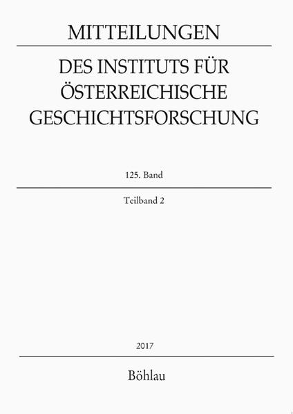 Mitteilungen des Instituts für Österreichische Geschichtsforschung