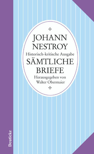 Mit der neuen, umfassenden Briefedition erfährt die historisch-kritische Nestroy-Ausgabe ihren vorläufigen Abschluß. In den nächsten zwei Jahren werden noch je ein Nachtrags- und ein Dokumentationsband folgen.Die Briefedition enthält gegenüber der letzten Ausgabe aus den siebziger Jahren nicht nur 37 zusätzliche Nestroy-Briefe bzw. Briefnachweise, sondern auch sämtliche Briefe an Nestroy, die Briefe seiner Lebensgefährtin Marie Weiler sowie die von Nestroys Vater an seinen jüngeren Sohn Ferdinand, versehen mit einem ausführlichen wissenschaftlichen Kommentar und Erläuterungen des Herausgebers.