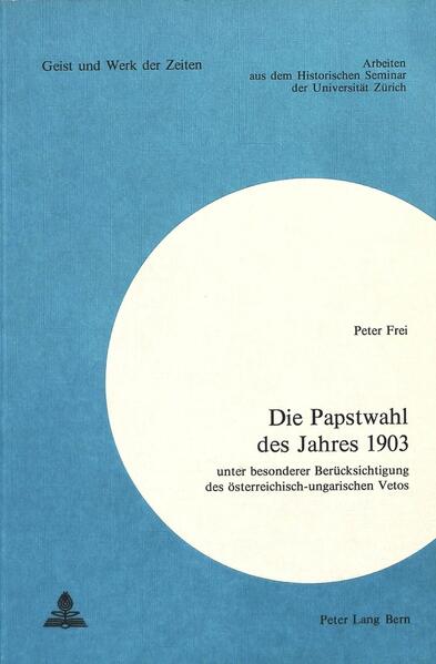 Das letzte Beispiel eines bekanntgewordenen, aktenmässig belegten weltlichen Eingriffs in eine Papstwahl, dargestellt auf dem Hintergrund der vatikanischen und österreichisch-ungarischen Aussenpolitik und der kirchenpolitischen Fragen während dem Pontifikat Leos XIII. Einleitend ein Abriss über Begriff und Entwicklung des Exklusionsrechtes als Vorstufen und «Parallelen» zu 1903. Den Abschluss bildet die Papstwahlregelung durch Pius X. einige Monate nach seiner durch das Veto ermöglichten Wahl. Als zeitgenössische Dokumentation wird die Haltung der deutschsprachigen Presse vor und nach dem Konklave beigezogen.