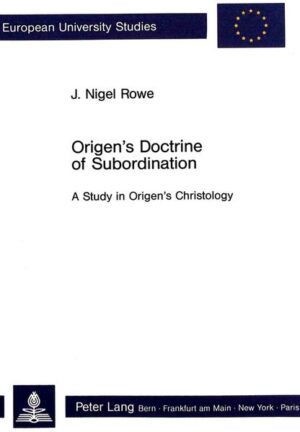 This book is an attempt to examine and evaluate the Christology of Origen. It should not be imagined that his views are of no relevance today