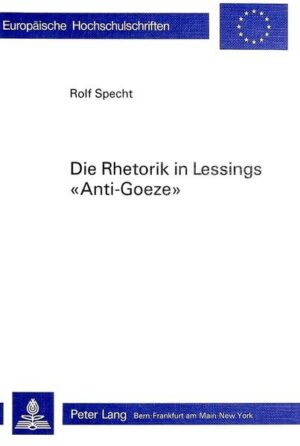 Die «Anti-Goeze», Lessings Beitrag zum wohl berühmtesten literarischen Streit des 18. Jahrhunderts, wurden bisher vor allem aus literaturgeschichtlich-aesthetischer oder aus theologischer Sicht untersucht. Die vorliegende Arbeit unternimmt es, die rhetorische Seite dieser Polemik ins Licht zu stellen und belegt, dass Lessing seinen Kampf als Rhetor und nach allen Regeln der rhetorischen Kunst führt, dass sein Redegestus sich nicht an der Wahrheit, sondern an der überzeugungskräftigen Wahrscheinlichkeit orientiert.